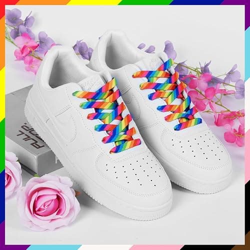 Aqltidiz Rainbow Shoelaces - Colorful Diagonal Shoe Laces - Durability & Strikingly Trendy thumbnail 7