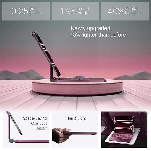 typecase Keyboard Case for iPad Pro 13-inch (M5 2025 / M4 2024), Magic Keyboard with 11 Colors Backlight, Keyboard Case with Pencil Holder, Multi-Touch Trackpad, Easy-Set Magnetic Stand, Raspberry thumbnail 5