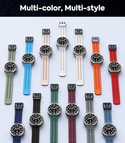 MoKo Sport Band Compatible with Samsung Galaxy Watch Ultra Bands 47mm (2025/2024) Women Men, Breathable Soft Silicone Waterproof Marine Strap Accessories for Samsung Watch 7 Ultra thumbnail 7