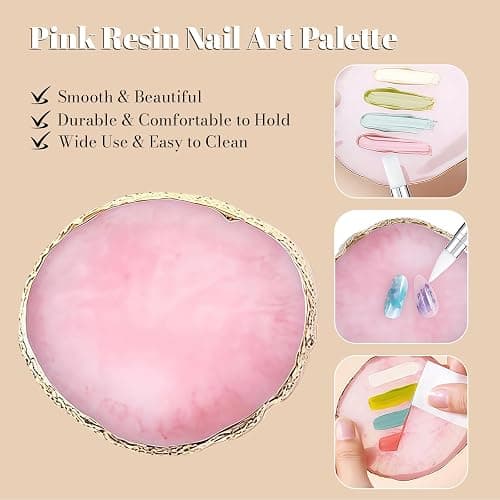 AstraGlam 5 Stück Nail Art Silikonpinsel mit Nail Art Palette, Doppelseitige Silikon Nail Art Werkzeuge, 3D Gel Nail Art, Modellieren und Dekorieren von Nagelfolie und Designs thumbnail 6