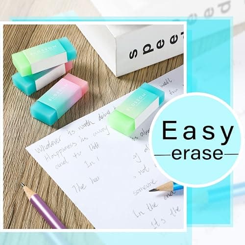 Gersoniel 24 Pcs Cute Rubber Colored Kawaii Erasers for Kids Drawing Writing Aesthetic Jelly Erasers Office School Supplies Students Artist thumbnail 4