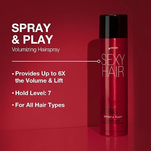 SexyHair Big Spray & Play Volumizing Hairspray | Hold and Shine | Up to 72 Hour Humidity Resistance | All Hair Types - Spray & Play | 10 fl oz thumbnail 2
