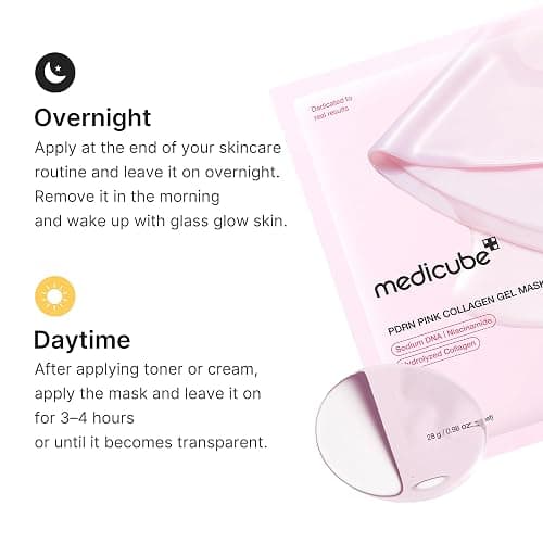 medicube Salmon DNA PDRN pink collagen jelly gel mask | overnight face mask for glass glow skin- elasticity, hydrating, firming and moisturizing | korean skincare, 28g, 4ea thumbnail 6