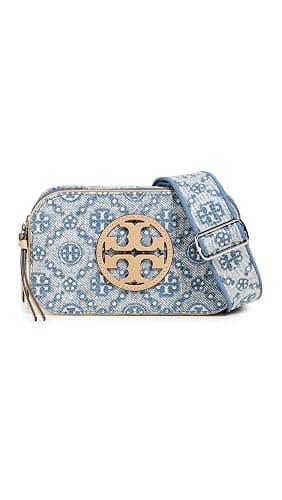 Tory Burch Women's Miller T Monogram Denim Mini Crossbody Bag - Image 1