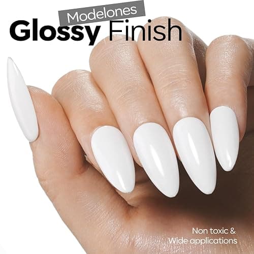 modelones White Gel Nail Polish Gel Polish Solid White Nail Poish Soak Off Pastel U V Nail Design Salon DIY Manicure 15 ML thumbnail 3