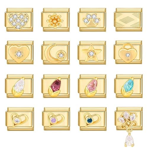 papasgix Custom Italian Charm Bracelet Charms Gold Set 10 Personalized Charm Brascelets 9mm Assorted Italian Charms Bracelet Links Handmade DIY Jewelry Colourful thumbnail 5