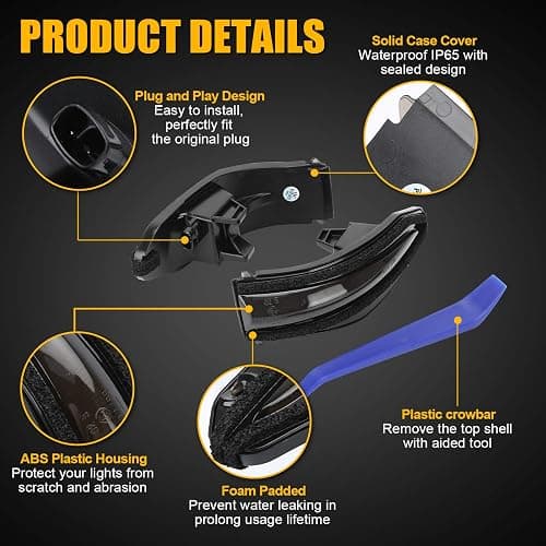 SUPAREE LED Side Mirror Turn Signal Lights, Sequential Dynamic Indicator Strip fit for 2014-2024 4Runner, 2013-2018 RAV4, 2015-2018 Noah-Smoked Lens thumbnail 5