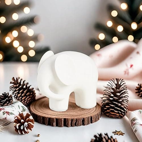 FUNSXBUG Abstract Elephant Statue Art Sculpture Figurine Collectible Gift Idea Home Decor Desktop Room Decoration Ceramics (Small) thumbnail 3