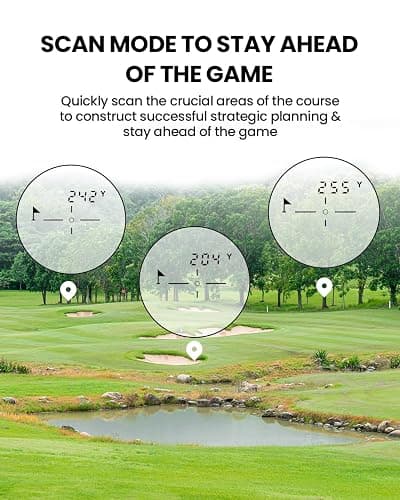 MiLESEEY PF1 1000 Yards Golf Rangefinder with Slope Switch, All Weather Golf Range Finder, 0.1s Flag Lock with Pulse Vibration, IP65 Waterproof, 7.5° Wide View, Continuous Scan Mode thumbnail 5