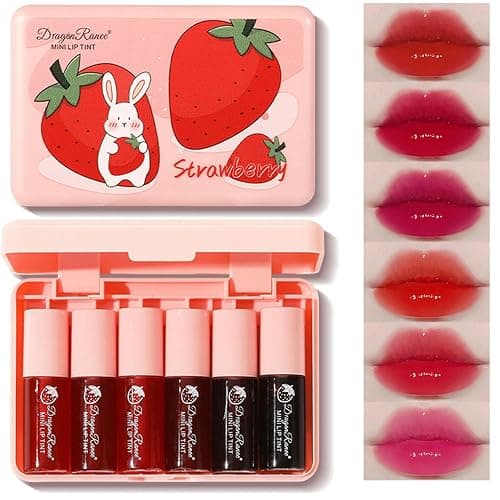 Lip Tint Stain Set, 6 Colors Mini Liquid Lipstick Korean Lip Stain Long Lasting, Water Tint Stain Transfer-Proof, Multi-use Lip and Cheek Tint, High Pigment, Makeup Gift For Women and Teenage Girl - Image 1