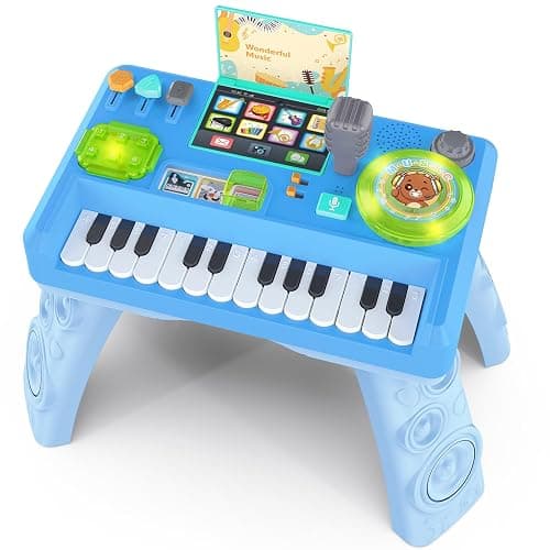 Baby DJ Table for Toddlers 1-3, Baby Musical Piano Toys 6-9-12-18 Months Toddler Activity Learning DJ Mixing Table with Music & Light Educational Toy for 1 Year Old Boy Girl First Birthday Infant Gift - Image 1