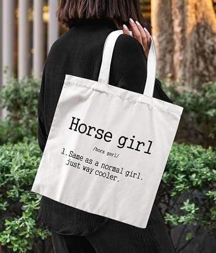 Zeghk Horse Tote Bag, Horse Lover Gifts for Women, Canvas Tote Bags for Women, Horse Gifts, Birthdays Gift for Women thumbnail 6