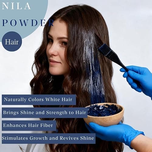 Moroccan Nila Blue Powder Mask,Natural Nila Blue Pow/der Face & Body&Hair Care for Hydrating & Soothing,Indigo Powder for Hair Care,Brightening & Soothing,Exfoliates for Glowing, Even-Toned Skin thumbnail 5