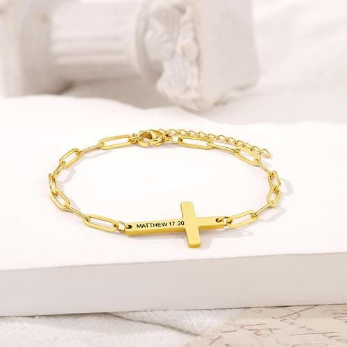 JoycuFF Christian Bracelets for Women Mustard Seed Bracelets Baptism Gifts for Girl Birthday Gifts for Women Her thumbnail 5