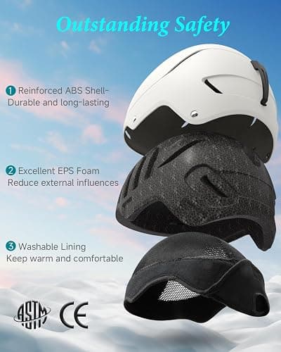 RIOROO Skihelm, Skihelme Herren Damen Jugendliche Größenverstellbar,Warme Flusen-Ohrpolster Snowboardhelm,Leichter Ski Helm mit Verstellbarem Belüftungssystem,Kompatibel mit Einer Skibrille thumbnail 2