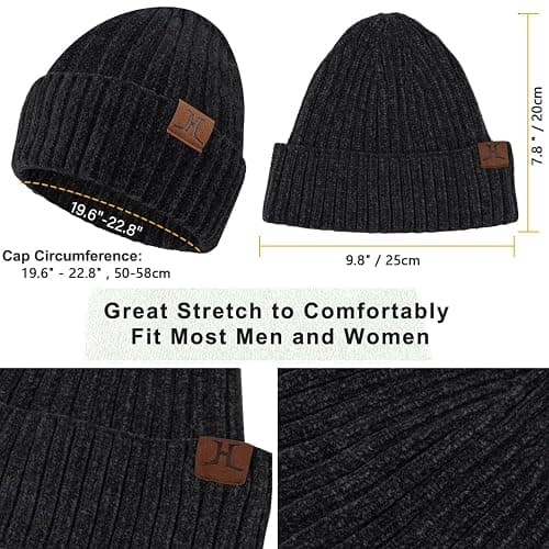 Womens Winter Knit Warm Hat Beanie Long Scarf Touch Screen Gloves Set Skull Caps Neck Scarves for Women thumbnail 2
