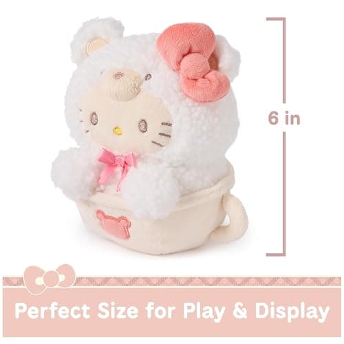 GUND Sanrio Official Hello Kitty Café Latte Teddy Bear Plush, Collectible Plush Toy, Stuffed Animal for Ages 1 and Up, White, 6” thumbnail 2
