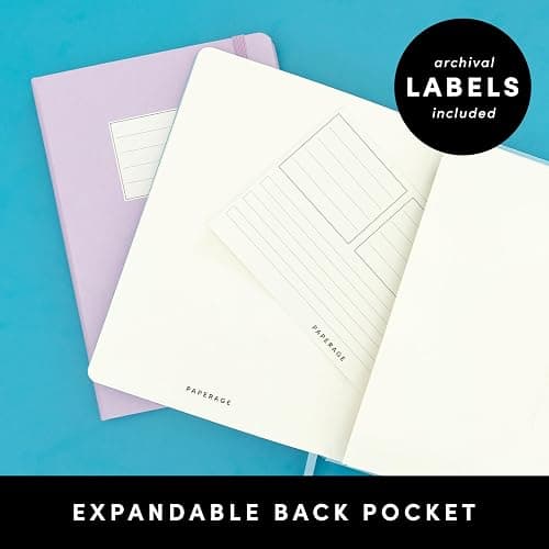 PAPERAGE Blank Journal Notebook, (Black), 160 Pages, Medium 5.6 in x 8 in - 100 GSM Thick Paper – Hardcover Journaling Notebook for Work, School, Note Taking or Sketching thumbnail 5