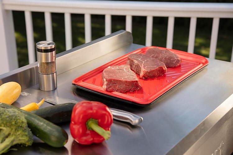 Cuisinart Grilling Prep & Serve Trays, 17x10.5 inch BBQ Tray Safe for Food Handling, 2 Dishwasher Safe Nesting Trays Black & Red, Perfect Grilling Accessories for Cooked & Raw Meat, Fits 6 Burgers thumbnail 8