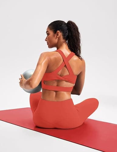 Sports Bras for Women Criss-Cross Back Padded Workout Tank Tops Medium Support Crop Tops for Women thumbnail 6