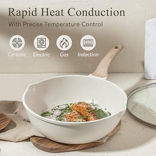 CAROTE Pots and Pans Set Nonstick, Cookware Set Induction Kitchen Cooking Set 26cs w/Frying Pans & Saucepans& Grill Pan thumbnail 5