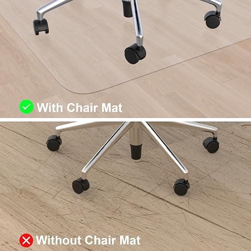 Office Chair Mat for Hardwood Floor,20"X24" Smooth Glide Slip Resistant Desk Chair Mat Hard Wood Floor Protector,Stay in Place Plastic Computer Chair Mats for Rolling Office Chairs Not for Carpet thumbnail 7