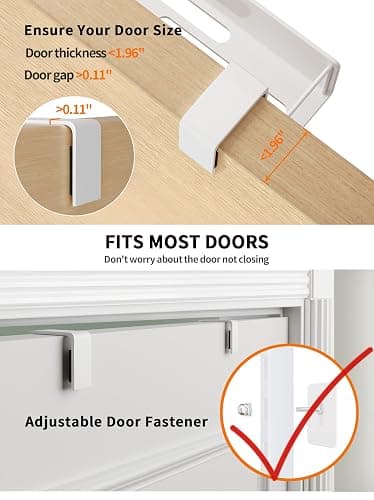 NQW Over The Door Pantry Organizer, 9-Tier Pantry Organization and Storage, Hanging Door Spice Rack Shelves, Home & Kitchen Organization, Laundry & Bathroom Essentials, White thumbnail 4