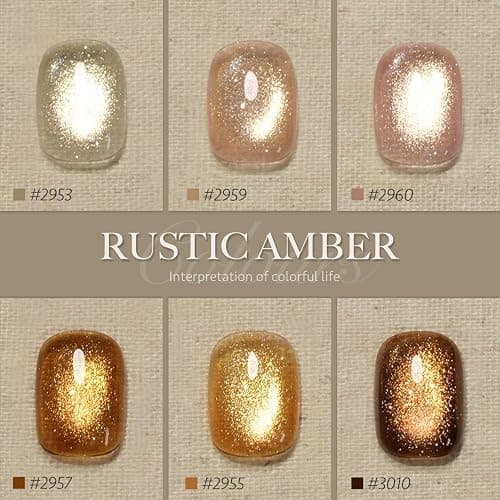 GAOY Cat Eye Gel Nail Polish Set with Magnet for Sparkling Maillard Effect, Caramel Amber Glitter Nail Art, Long Lasting Gel for Home & Salon Manicure thumbnail 5