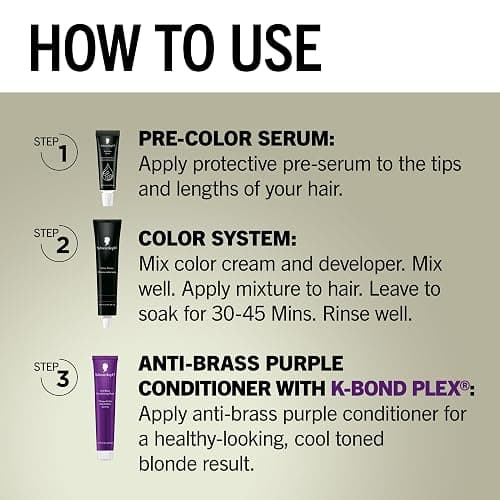 Schwarzkopf Keratin Blonde Hair Dye, 11.0 Natural Blonde, Professional Quality Hi-Lift Permanent Hair Color, Bond Enforcing System Helps Prevent Breakage* Pre-Color Serum & Purple Conditioner Included thumbnail 7