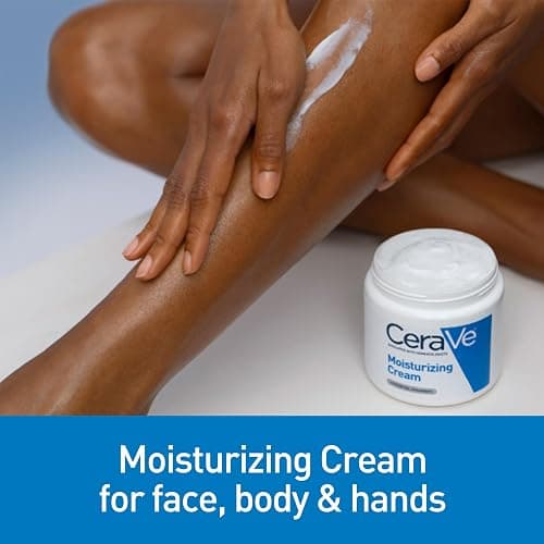 CeraVe Moisturizing Cream, Body and Face Moisturizer for Dry Skin, Body Cream with Hyaluronic Acid and Ceramides, Daily Moisturizer, Oil-Free, Fragrance Free, Non-Comedogenic, 19 Ounce thumbnail 3