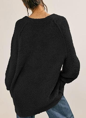 Beaully Women's Oversized Long Sleeve Crewneck Fuzzy Knit Warm Sweaters 2025 Fall Pullover Sweater Tops thumbnail 2