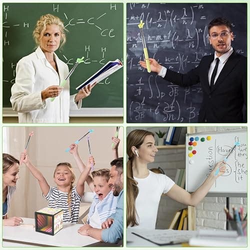 Azureal 6PCS Pointer Finger Stick, Extendable Colorful Finger Pointer Stick, Mini Retractable Teacher Pointer for Presentation, Whiteboard, Blackboard, Classroom Supplies(5 Color) thumbnail 7