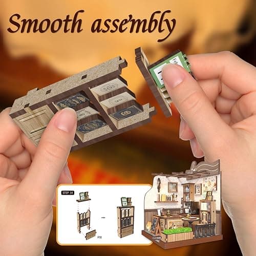 obzergem DIY Book Nook Kit -Country Cafe MINI House, Book Nook Kit for Adults, Wooden Puzzle, DIY Bookshelf Decorative Gifts, Christmas Birthday Gifts thumbnail 5