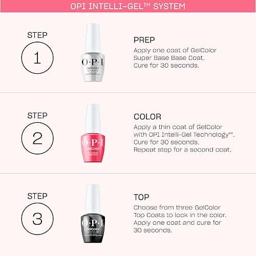 OPI GelColor Base & Top Coats | Strong Adhesion, High Shine & Matte Finish for LED Cure Gel Nail Polish | Protects Color & Nail Art | Prevents Discoloration or Chipping | Vegan & HEMA Free | 0.5 Fl Oz thumbnail 4