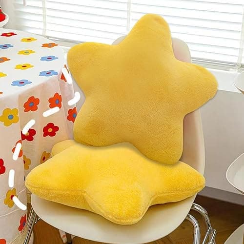 2Pcs Star Pillow, 12 Inch Star Shaped Plush Pillow, Cute Cuddly Sofa Cushion Decorative Fluffy Cushion for Living, Bedroom Play Room, Pillows for Kids thumbnail 6