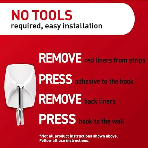 Command Small Wire Toggle Hooks, 32 Count, and 48 Strips, Damage Free Hanging Wall Hooks with Adhesive Strips, No Tools Required for Hanging, Organization and Storage, Holds up to 0.5 lb thumbnail 9