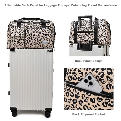 Small Gym Bag for Women, Travel Duffle Bag Carry On Weekender Bag with Shoe Compartment thumbnail 3
