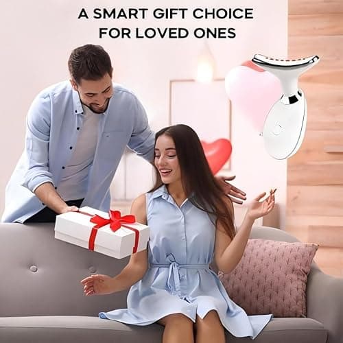 Red Light Therapy for Face, 7 Color LED Facial Light Therapy Wand for Skin Care at Home Blue Light Therapy Face Massager Tool for Neck (White) thumbnail 6