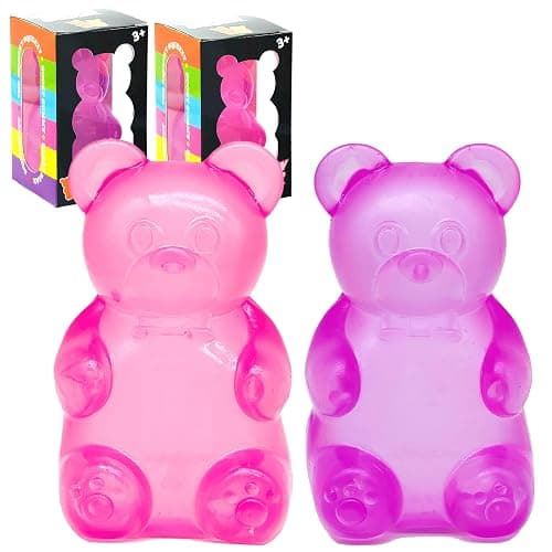 2 Packs Gummy Bear Toys, Stress Bear Squishy Ball, Sugar Filled Squishy Toys, High Density Squeeze Balls for Students Calming - Ultra-Soft Decompression Venting Toys - Image 1
