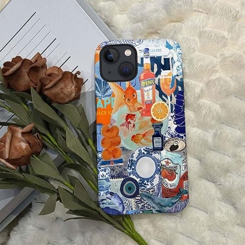 Generic Compatible with for iPhone 15,Fish European Collage Blue Phone Case for Girl Women Boy Men,Scratch Resistant Shockproof Cover Case for iPhone 15 thumbnail 4