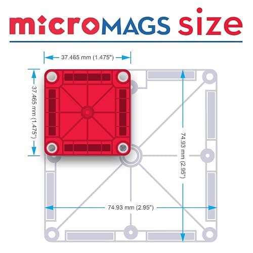 MAGNA-TILES microMAGS 70-Piece Deluxe Magnetic Construction Set, The Original Magnetic Building Brand thumbnail 3