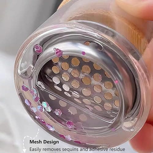 Nail Art Brushes Washing Cup, Nail Glitter Removal Cup, Monomer Holder, Nail Art Acrylic Liquid Powder Removal Cup, Nail Brush Cleaner Dappen Dish with Lid, Easy Cleaning Portable Mesh Layered thumbnail 7