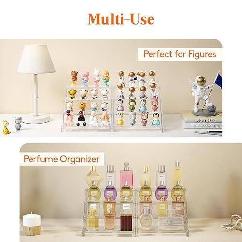 Lifewit 4 Tier Clear Display Riser Stand, Tool-free Assembly, Plastic Organizers for Figures, Cupcake, Perfume, Dessert, Desktop Display Stand for Organize and Decoration, 9 Inch, 1-Pack - 9inch,1 pack thumbnail 4