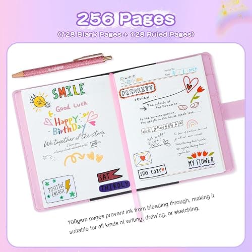 JIALILI Diary with Lock for Girls Ages 8-12, Kids Journal with Lock, Password Journal Notebook Kit for Teen Girls, 256 Pages Secrect Diary, Birthday Gifts for 6 7 8 9 10 11 12 Year Old Girls thumbnail 5