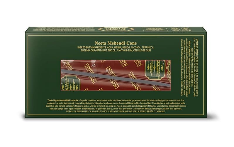 Neeta Mehendi Cone Henna Paste, for Body Art Temporary Tattoo (Pack of 4 Cône Mehendi) Pâte de Henné, pour Tatouage Temporaire Body Art (Pack de 4 Cône Mehendi) Cônes prêts à l'emploi 20g chacun | Ready-to-use henna paste in cone format. thumbnail 3