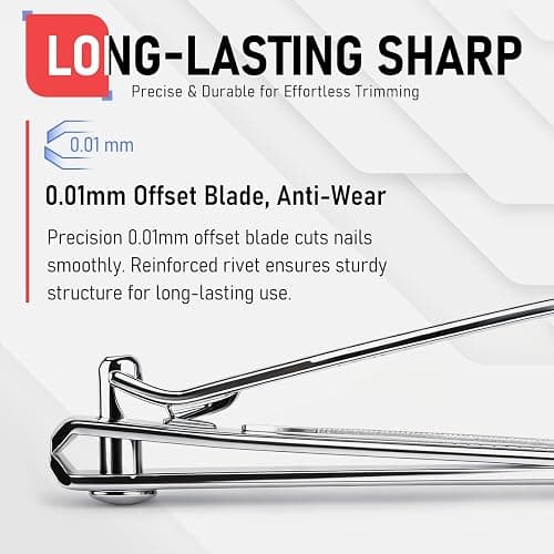 FiriKer Nail Clippers with Nail File, Fingernail Clipper, Toe Nail Clippers | 2PCS Nail Clipper Set (Silver), Large for Toenails, Small for Fingernails, Used Separately, Ideal Gift for Men and Women thumbnail 4