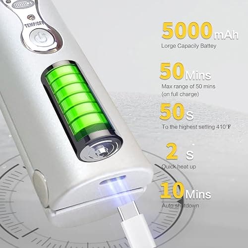 Cordless Hair Straighteners 5000 mAh Long Range Titanium Portable Flat Iron Wireless Mini Hair Straightener 2 in 1 for Straightening and Curling Travel Straightener max. 210℃/410℉ Heats Up in Seconds thumbnail 4