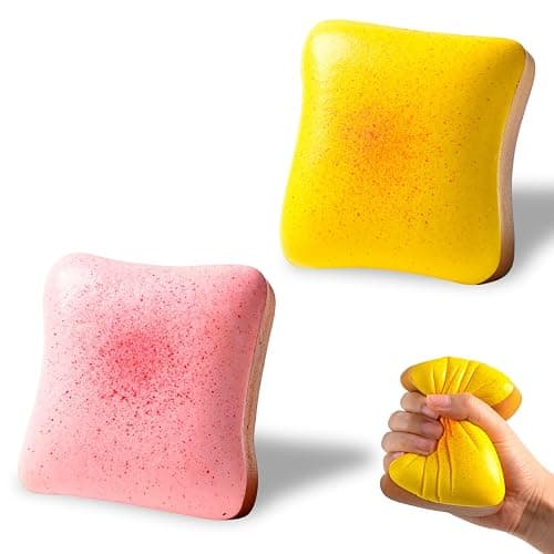 Slow Rising Squishy Bread 2 Pack, Sensory Fidget Toys for Adults & Teens Stress Relief Anxiety Melt, Realistic Butter Scented Squishy Soft Foam Toy for Office Desk Calming Gifts - Image 1
