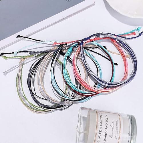 Yfstyle Handmade Summer String Bracelets for Women - Boho Braided Adjustable Beaded Waterproof Surfer Beach Bracelet Jewelry for Women Men thumbnail 6