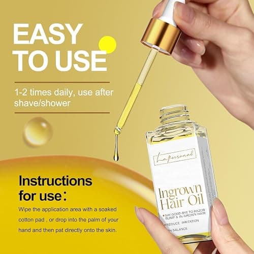 Olio Trattamento Peli Incarniti 40ml, LA.PERSONAL Siero Post Depilazione, Idratante & levigante, Olio Dopobarba per gambe, zona bikini, ascelle, Oil Corpo ridurre protuberanze rasatura e irritante thumbnail 5